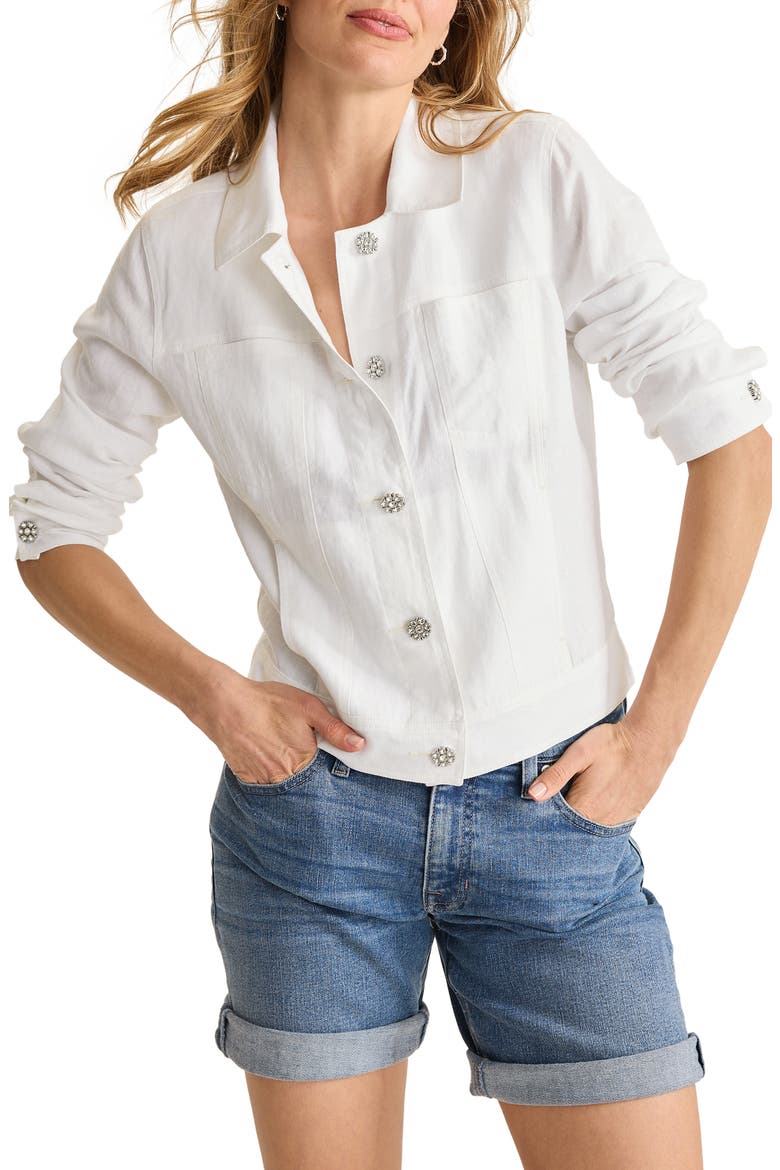 Two Palms Embellished Top, Main, color, WHITE