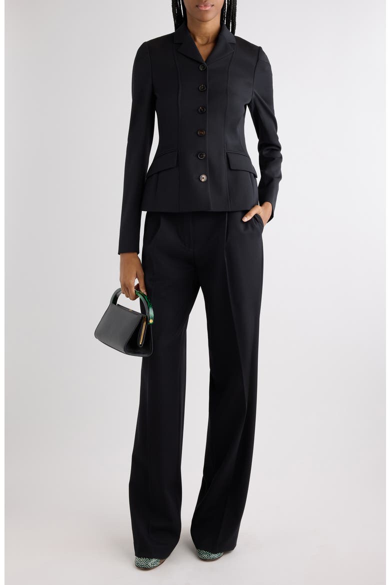 Wool Gabardine Jacket, Alternate, color, BLACK