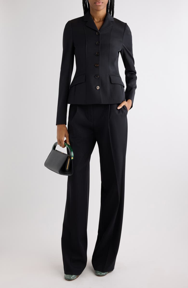Dries Van Noten Wool Gabardine Jacket, Alternate, color, Black