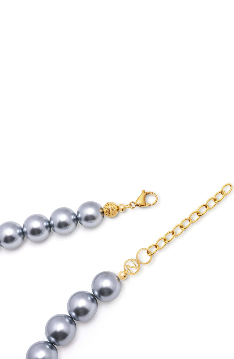 Nialaya Chunky Pearl Choker Necklace, Alternate, color, Silver Finish / Pearl