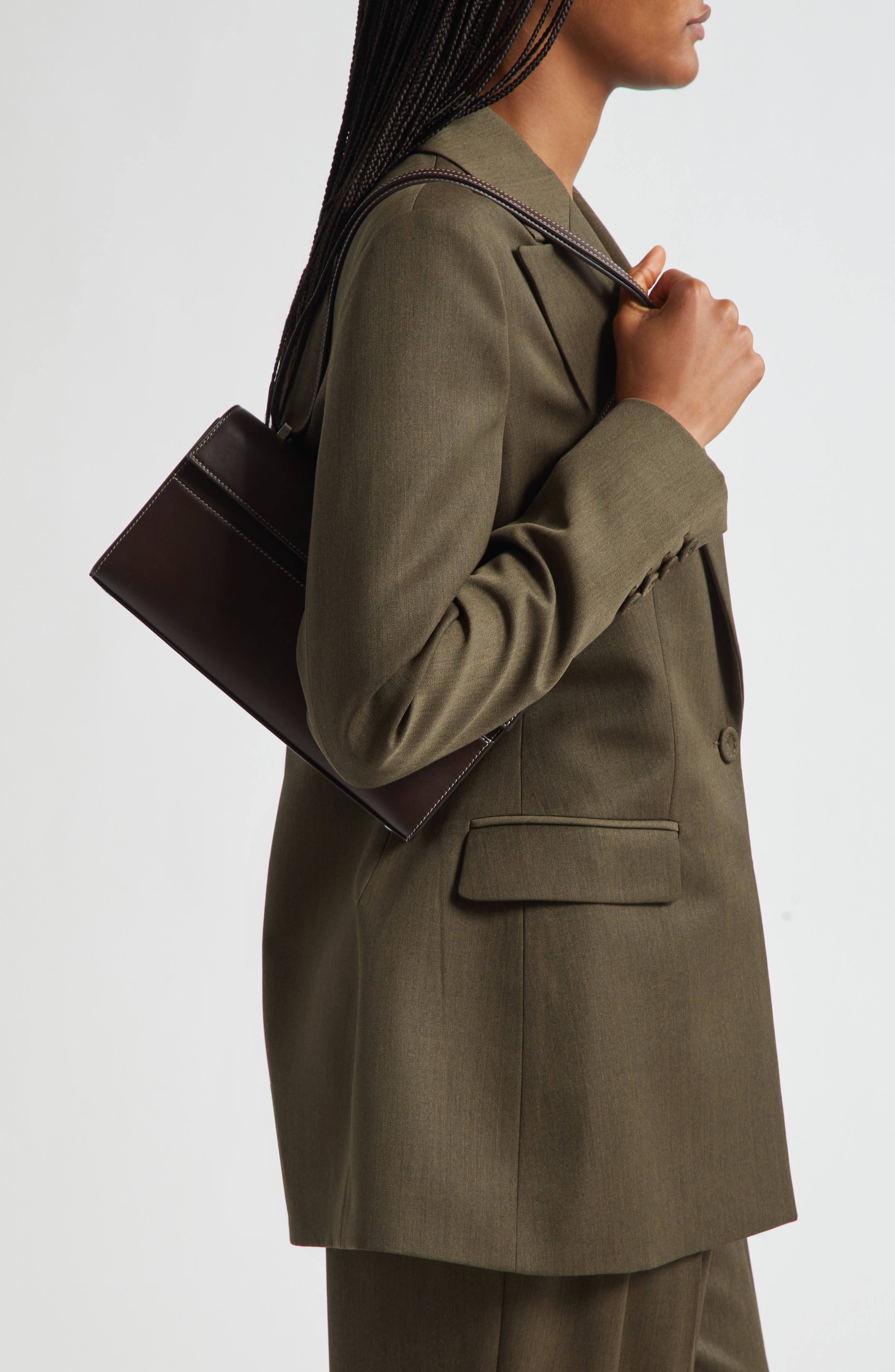 SAVETTE Symmetry 26 Leather Crossbody Bag, Alternate, color, Coffee