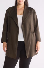 MAX STUDIO Draped Collar Scuba Jacket