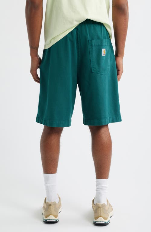 Carhartt Work In Progress Floyde Lyocell & Cotton Twill Drawstring Shorts In Green