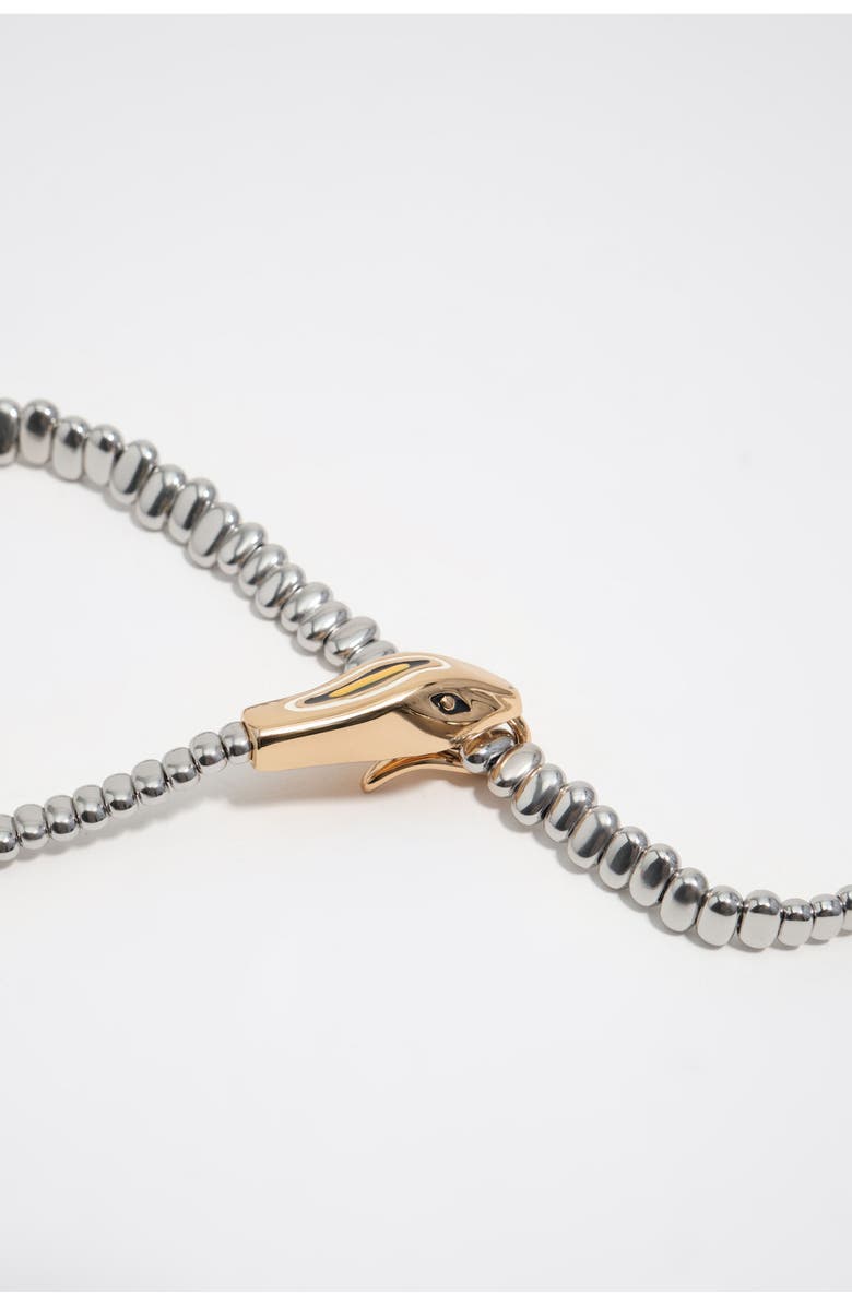 Bimba y Lola Long Engraved Logo Metal Necklace, Alternate, color, Silver