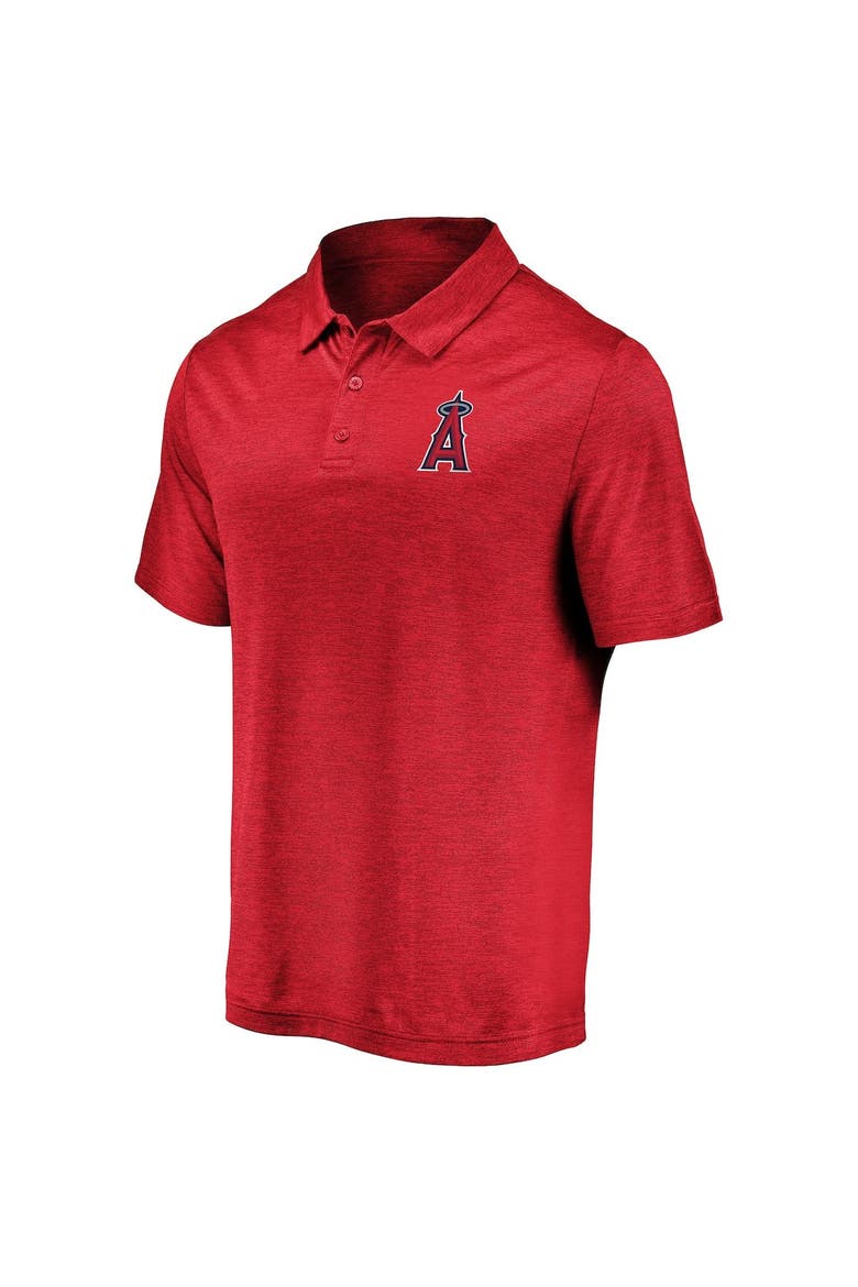 Men's Fanatics Branded Red Los Angeles Angels Iconic Striated Primary Logo Polo, Alternate, color, Red