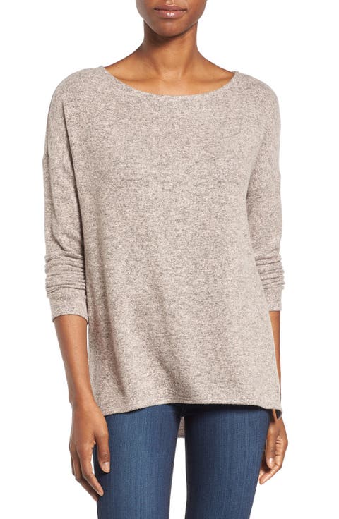 Gibson Cozy Ballet Neck High/Low Pullover (Regular & Petite)