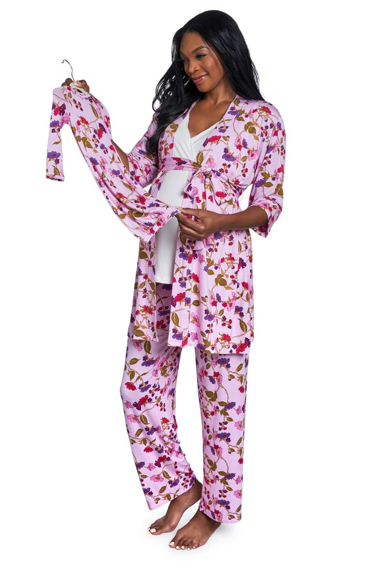 Analise During & After 5-Piece Maternity/Nursing Sleep Set, Alternate, color, LAVENDER ROSE