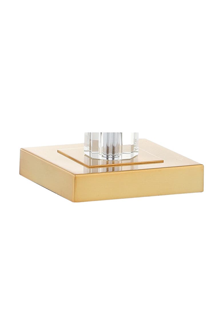 Claire 28.5" Crystal LED Table Lamp, Clear/Brass, Alternate, color, Clear/Brass Gold
