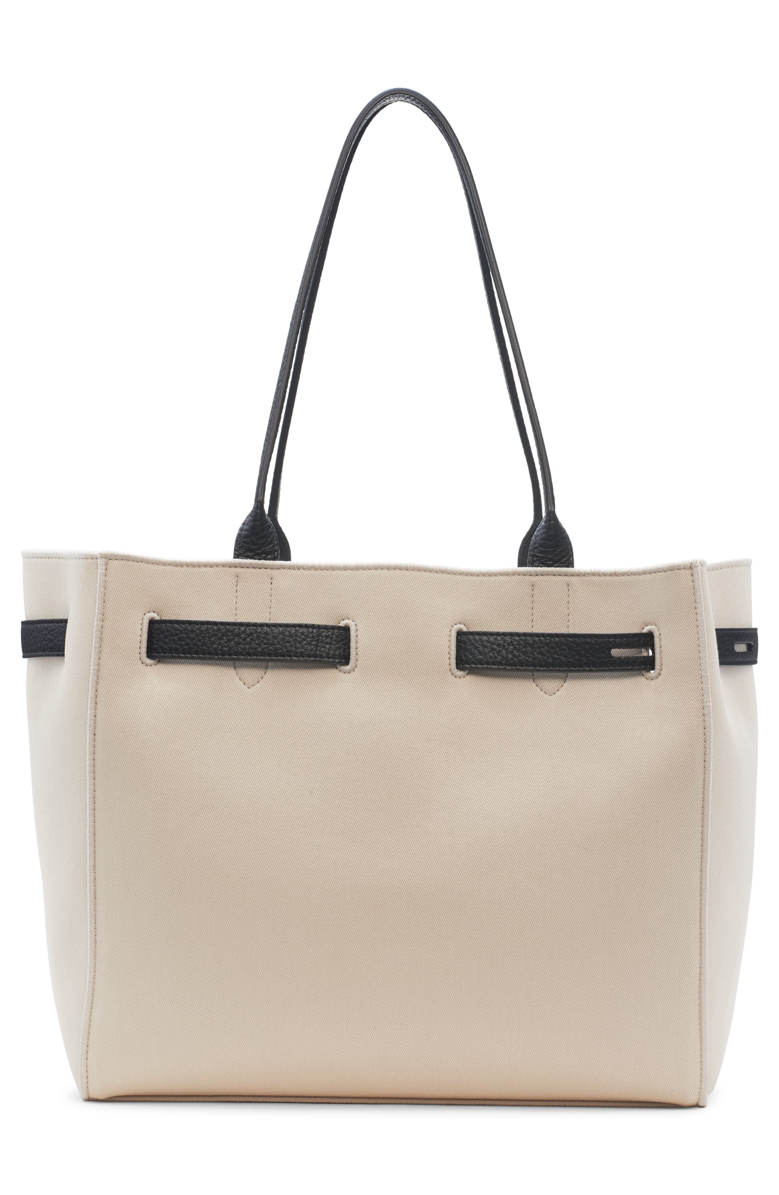 TOM FORD Medium Audrey Canvas Tote, Alternate, color, Ecru/ Black