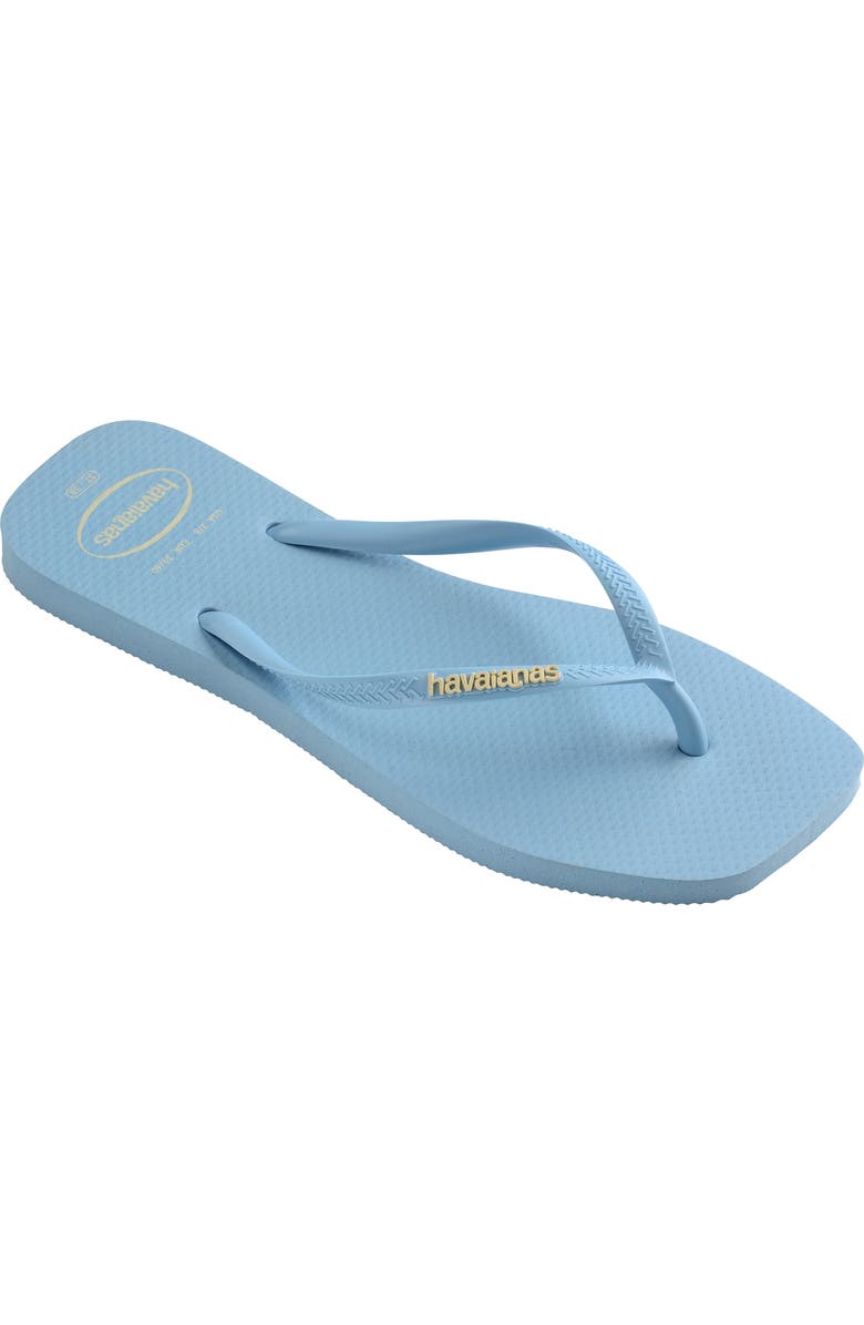 Havaianas Slim Square Logo Flip Flop, Main, color, Lavender Blue