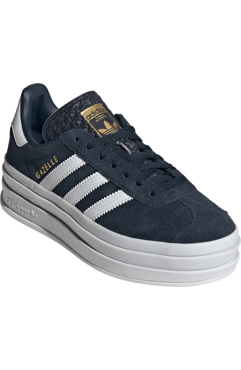adidas Kids' Gazelle Bold Sneaker, Main, color, Aurora Ink/ White/ Gold