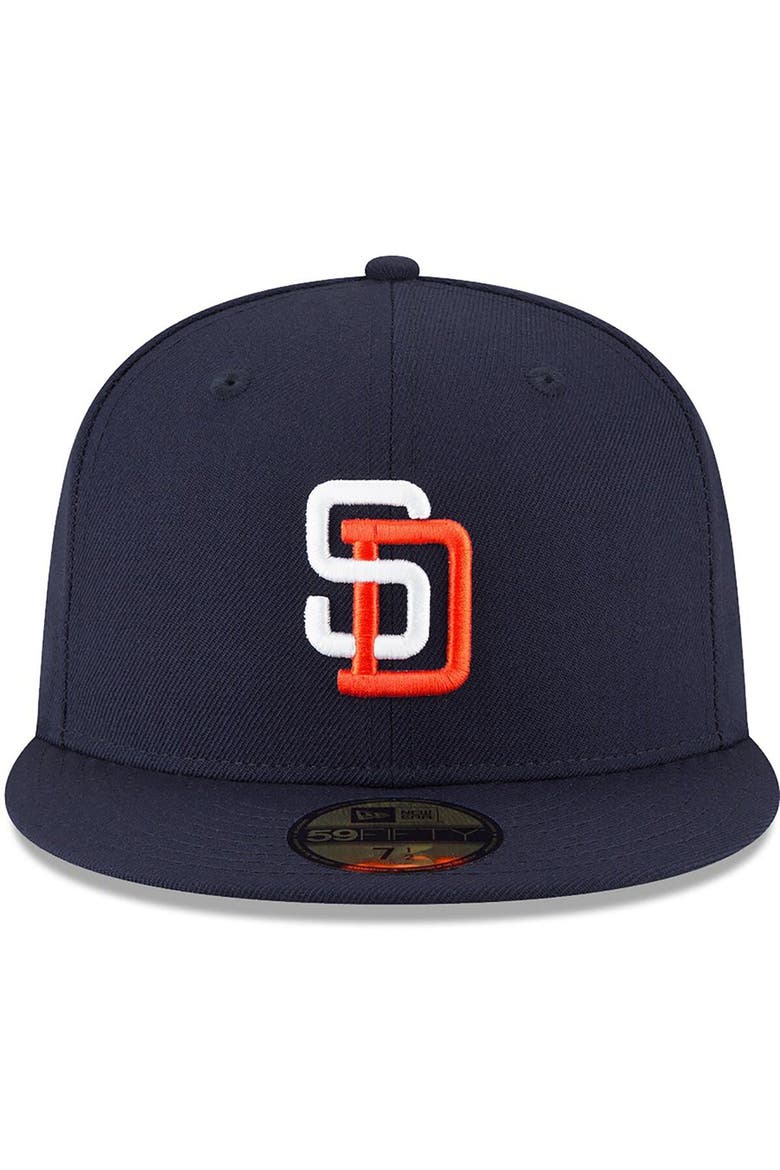 Men's New Era Navy San Diego Padres Cooperstown Collection Wool 59FIFTY Fitted Hat, Alternate, color, Navy