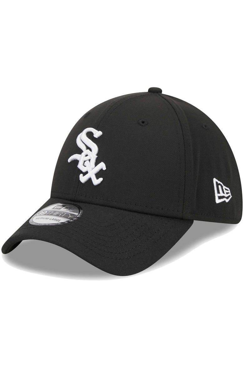 Men's New Era Black Chicago White Sox Logo 39THIRTY Flex Hat, Main, color, Black