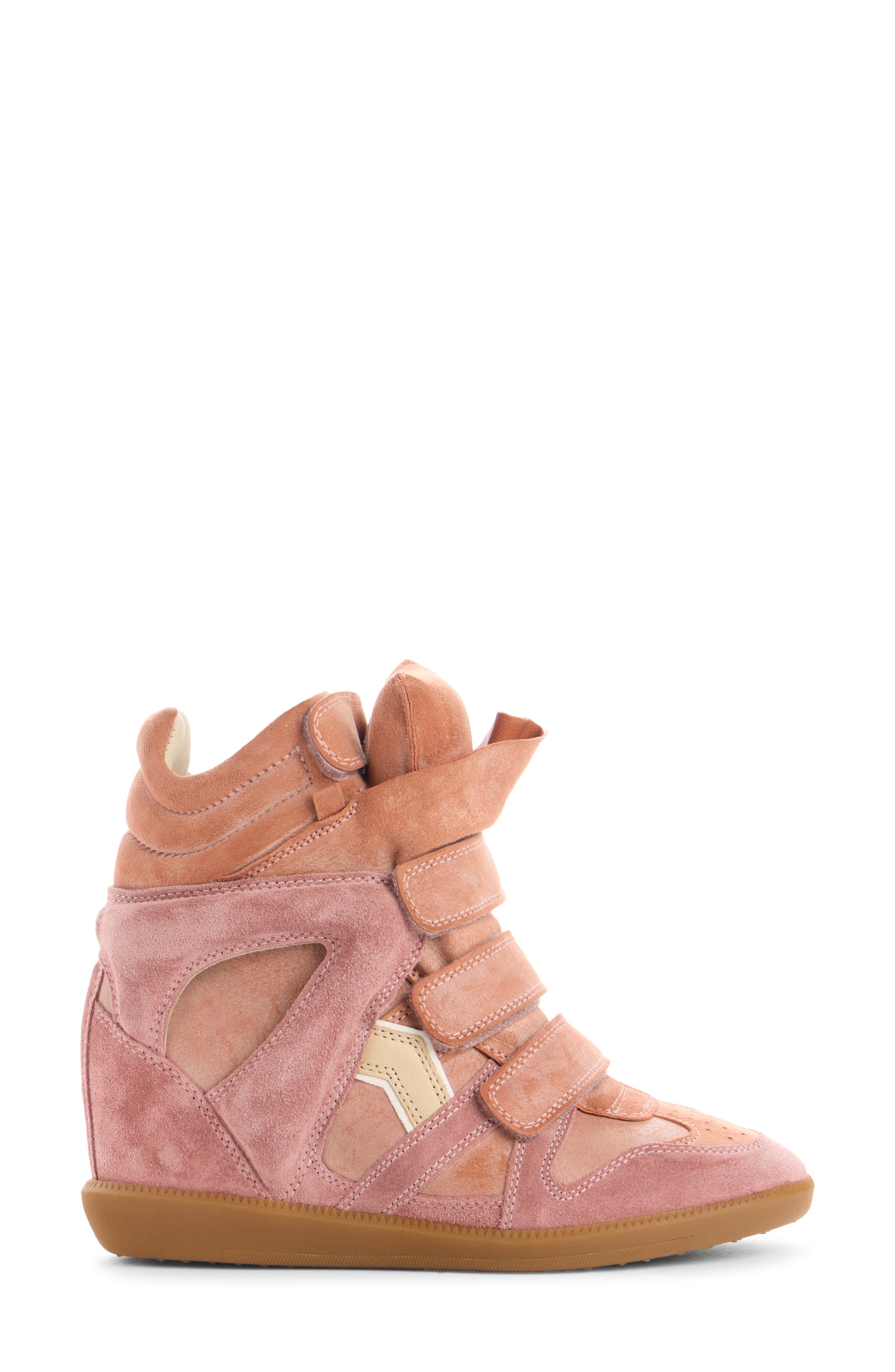 Isabel Marant Bekett Hidden Wedge High Top Sneaker, Alternate, color, Disy Desert Pink/ Sunset Clay