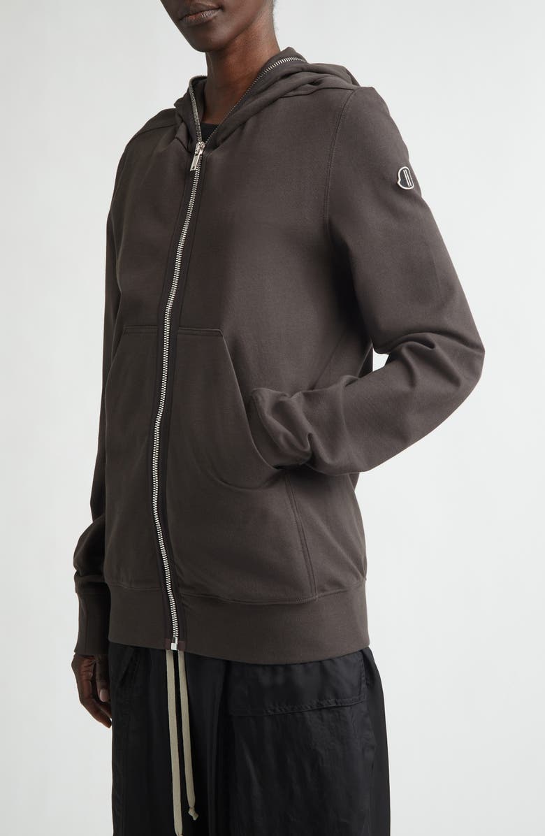 Moncler Cotton Zip Hoodie, Alternate, color, Brown