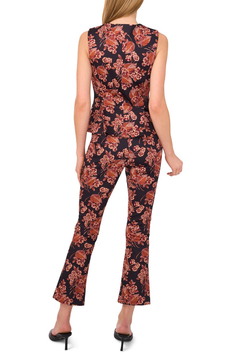 Ted Baker Floral Sleeveless Peplum Top, Alternate, color, Leather Brown