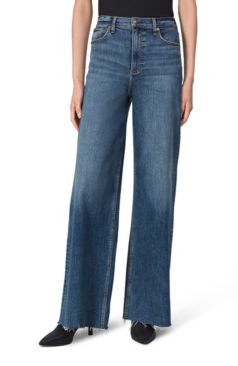 Flexi Sofie Raw Hem High Waist Wide Leg Jeans (Willow)