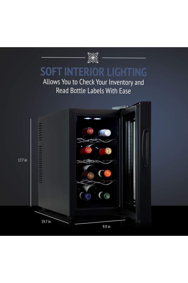 8 Bottle Thermoelectric Wine Cooler - Black, Alternate, color, Black