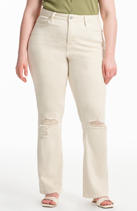 Emily High Waist Distressed Flare Leg Jean