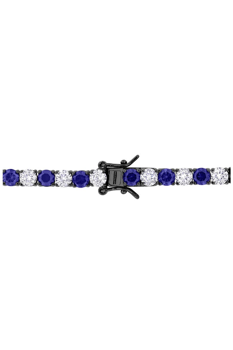 Men's Lab Grown Blue & White Sapphire Tennis Bracelet, Alternate, color, BLUE