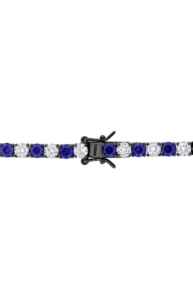 DELMAR Men's Lab Grown Blue & White Sapphire Tennis Bracelet, Alternate, color, Blue