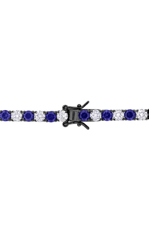 Delmar Lab Grown Blue & White Sapphire Tennis Bracelet In Blue