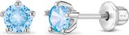 In Season Jewelry Classic Cubic Zirconia Birthstone Solitaire Earrings