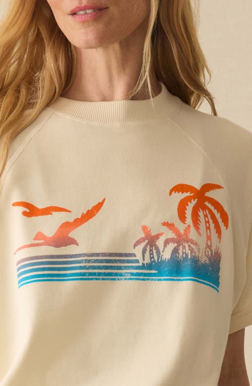 Faherty High Tide Short Sleeve Pima Cotton Terry Sweatshirt In Animal Print