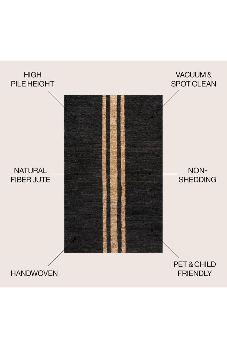 JONATHAN Y Olivier Rustic Beach House Wide Ticking Stripe Jute Area Rug, Alternate, color, Black/Natural