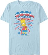 The Simpsons Men's The Simpsons Festive Cool Man Bart Graphic T-Shirt