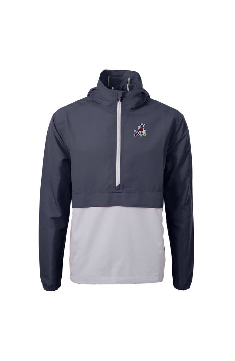 Cutter & Buck Men's Cutter & Buck  Navy Springfield Cardinals  Charter Eco Recycled Half-Zip Anorak Jacket, Alternate, color, 