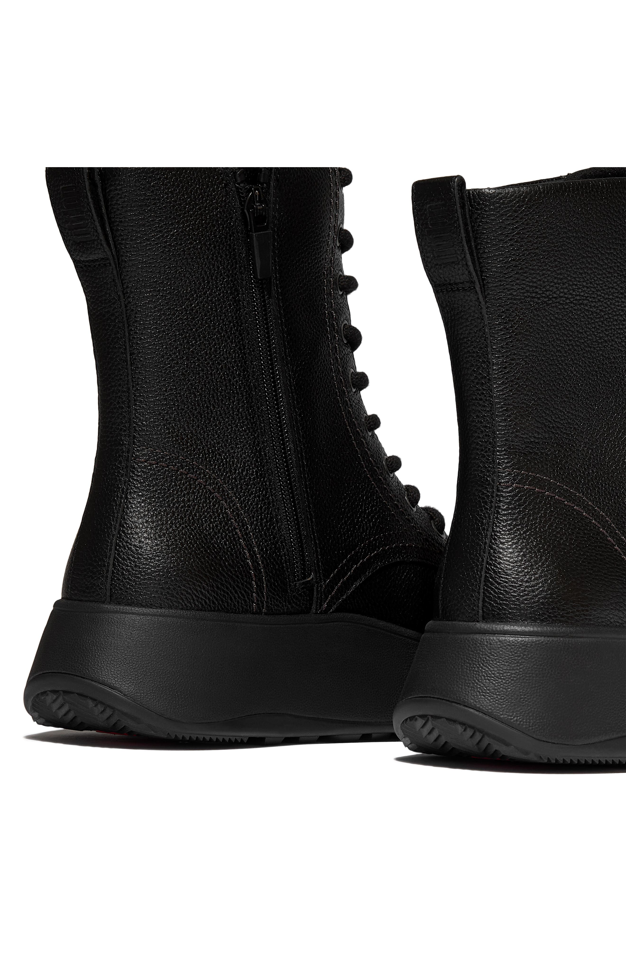 F-Mode Stitch Leather Boot, Alternate, color, BLACK