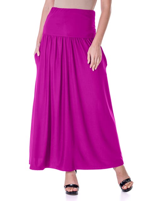 Foldover Maxi Skirt With Pockets