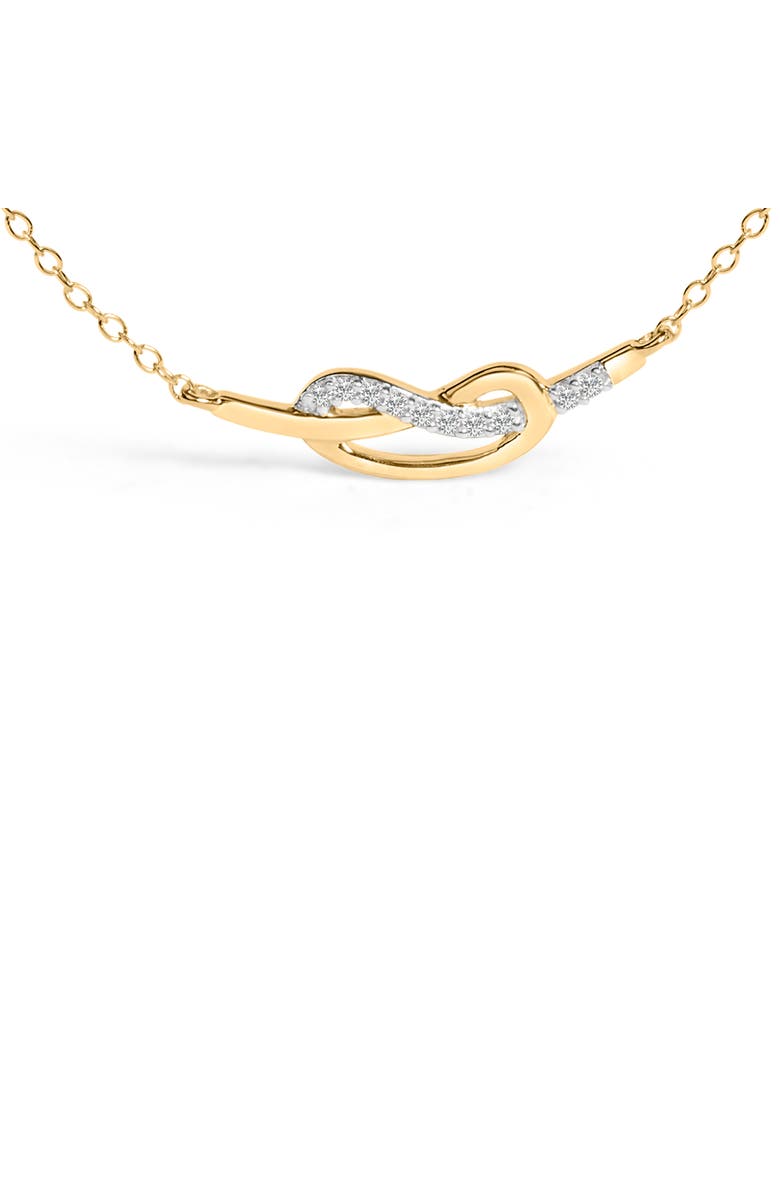 Haus of Brilliance 14K Yellow Gold Plated Silver Diamond Accent Infinity Ribbon Pendant Necklace, Alternate, color, Yellow