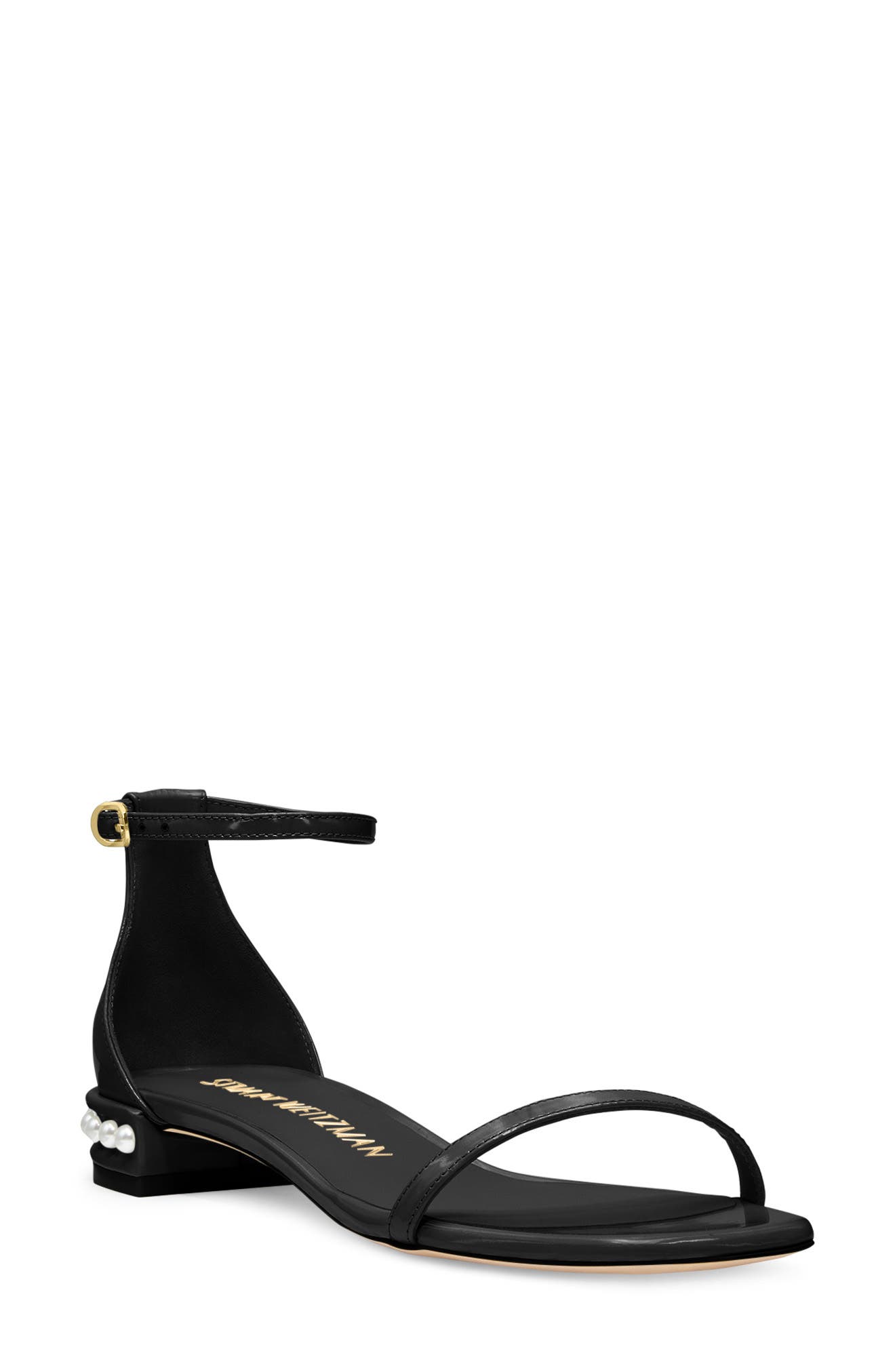 Stuart Weitzman Nudistcurve Imitation Pearl Flat Sandal, Main, color, 