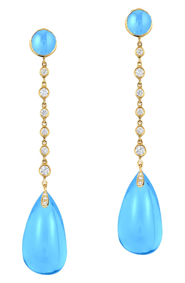 GOSHWARA Naughty Cabochon Drop Earrings, Main, color, Pale Blue