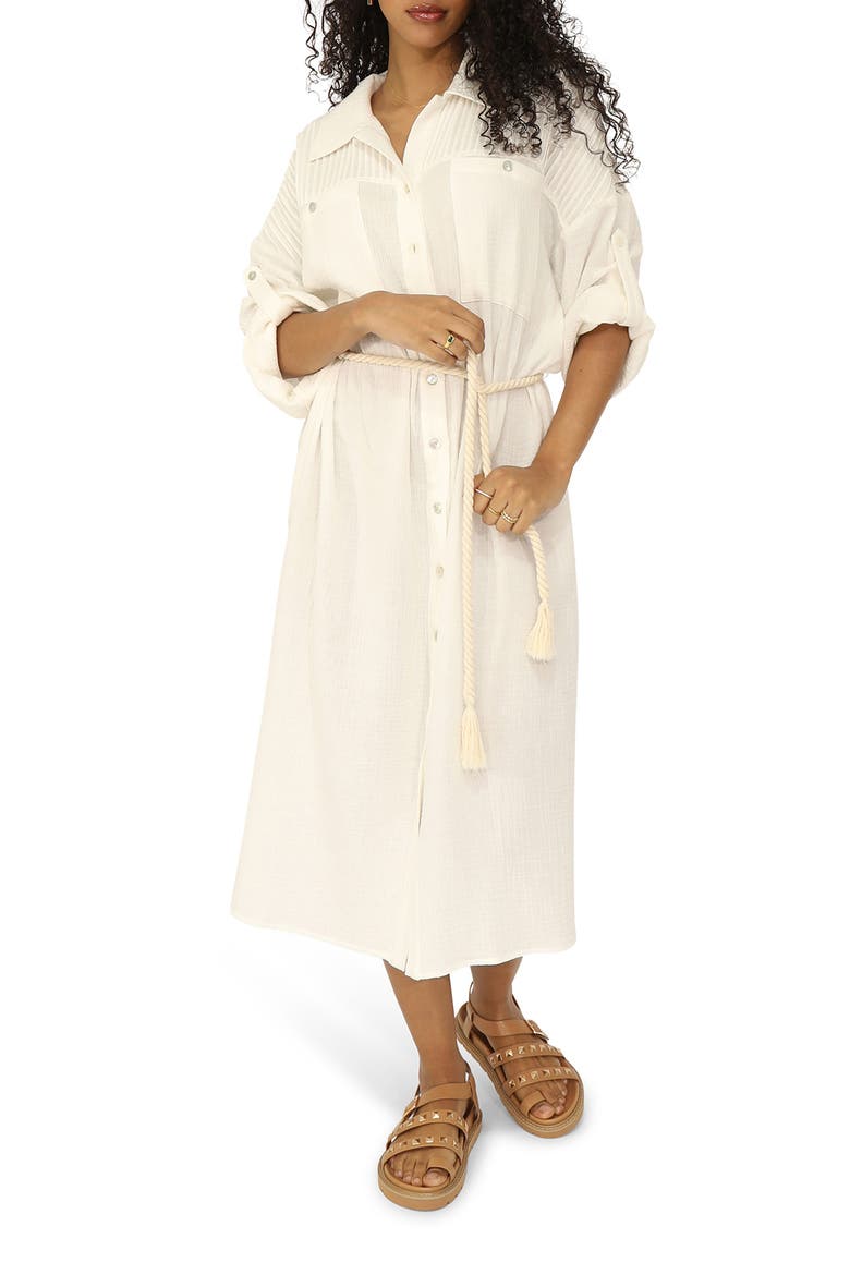 Seven Wonders Shirtdress, Main, color, WHITE
