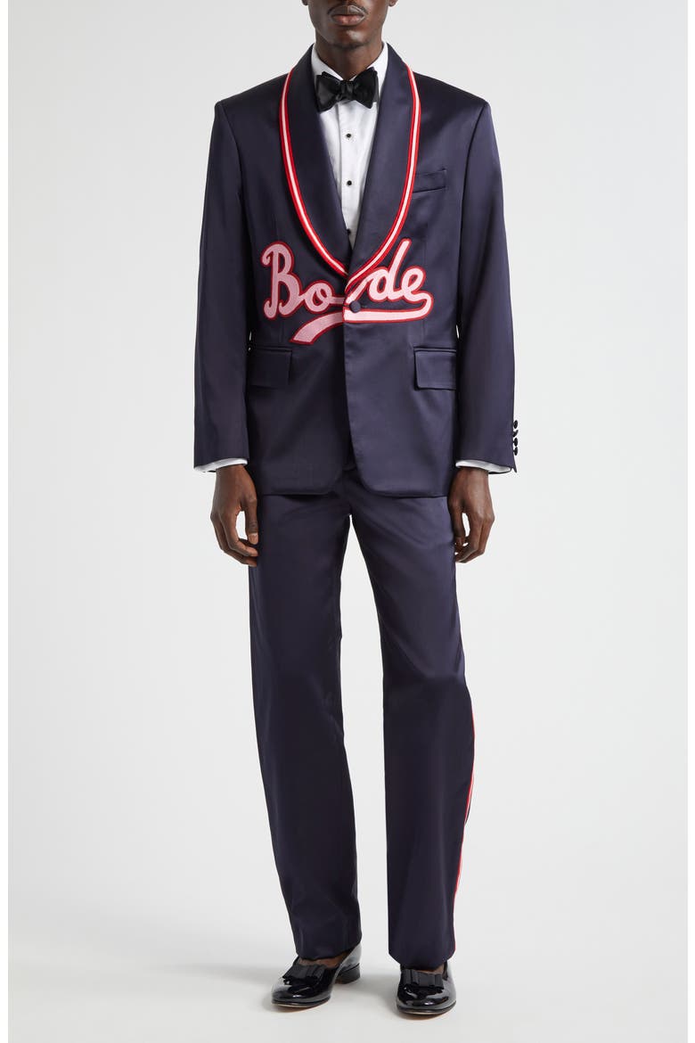 Major League Side Stripe Suiting Trousers, Alternate, color, NAVY