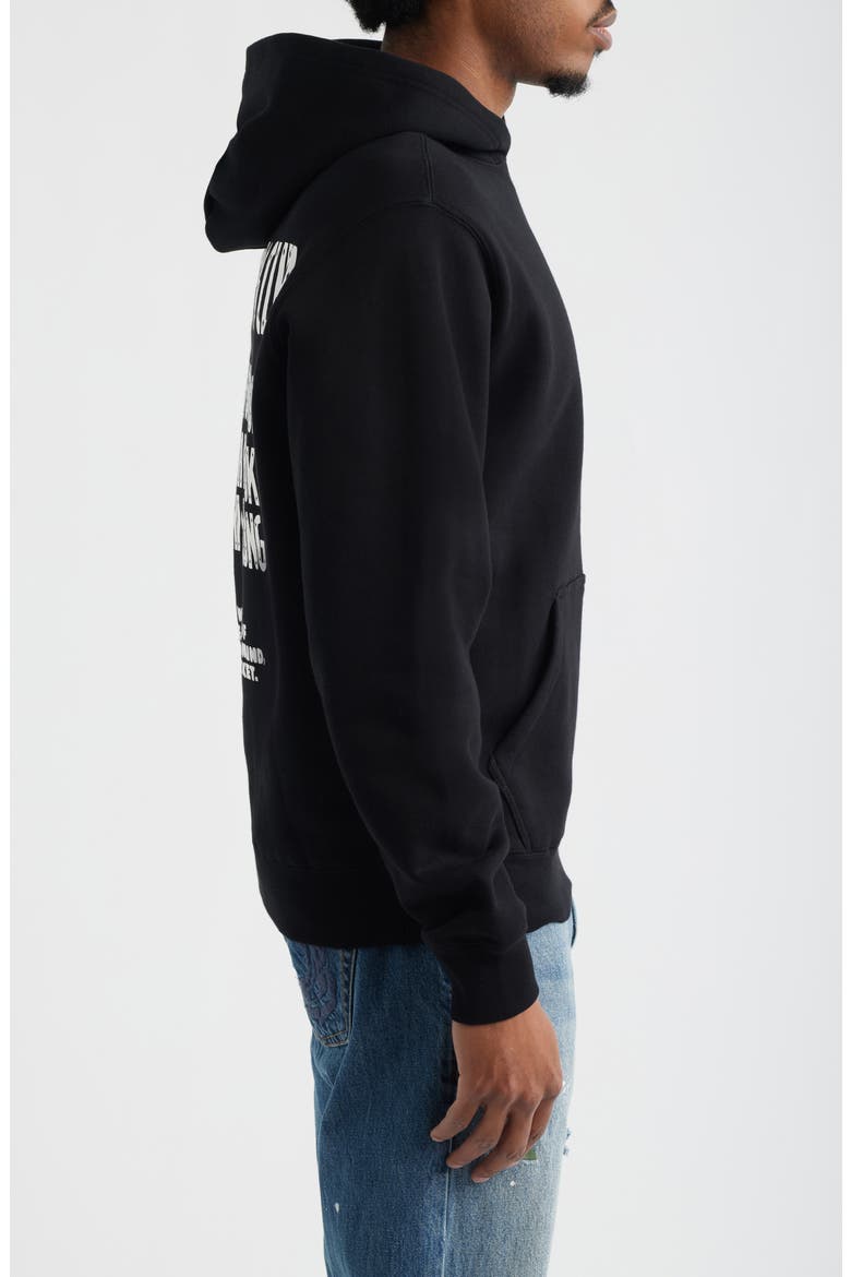 Satellite Graphic Cotton Hoodie, Alternate, color, BLACK