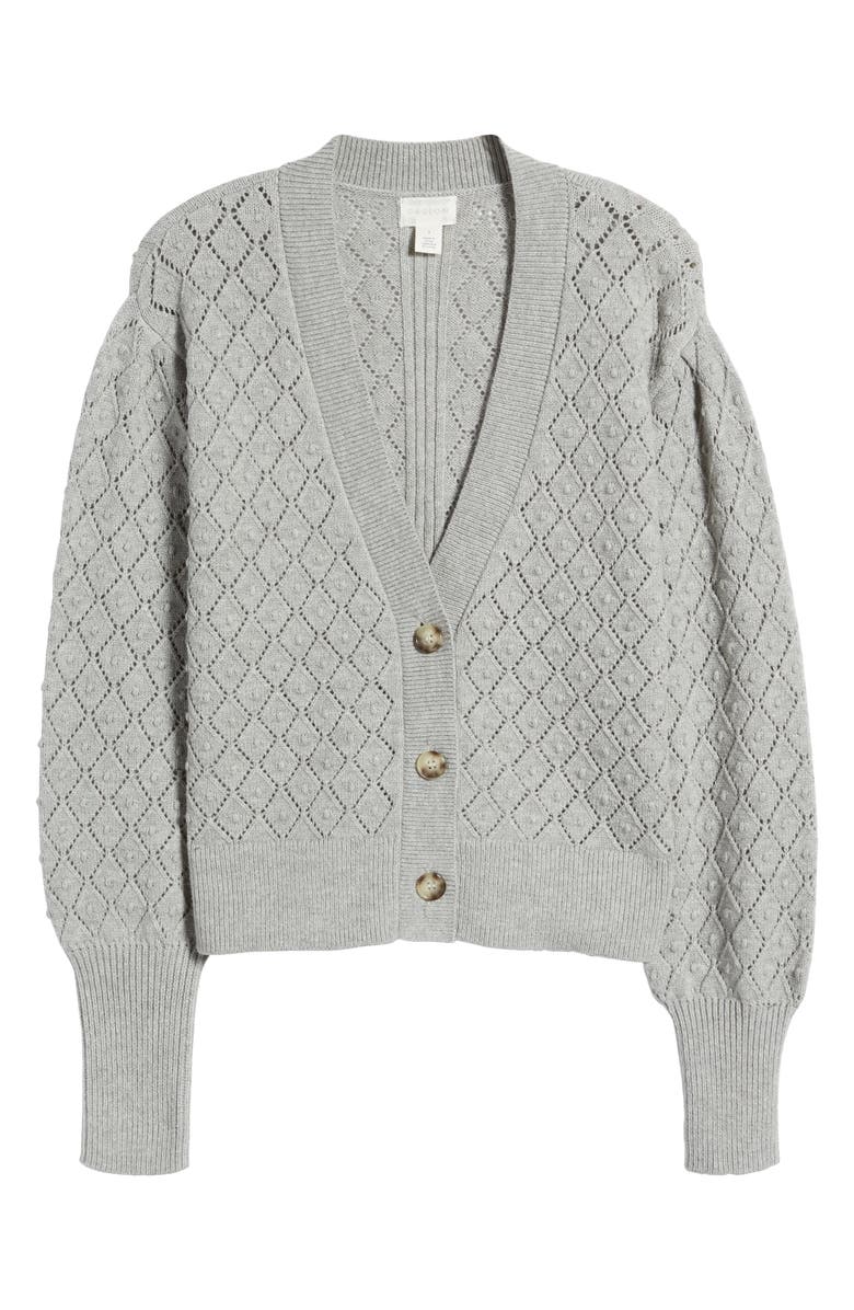 Caslon<sup
®</sup
 Pointelle Deep V-Neck Cardigan, Alternate, color, 