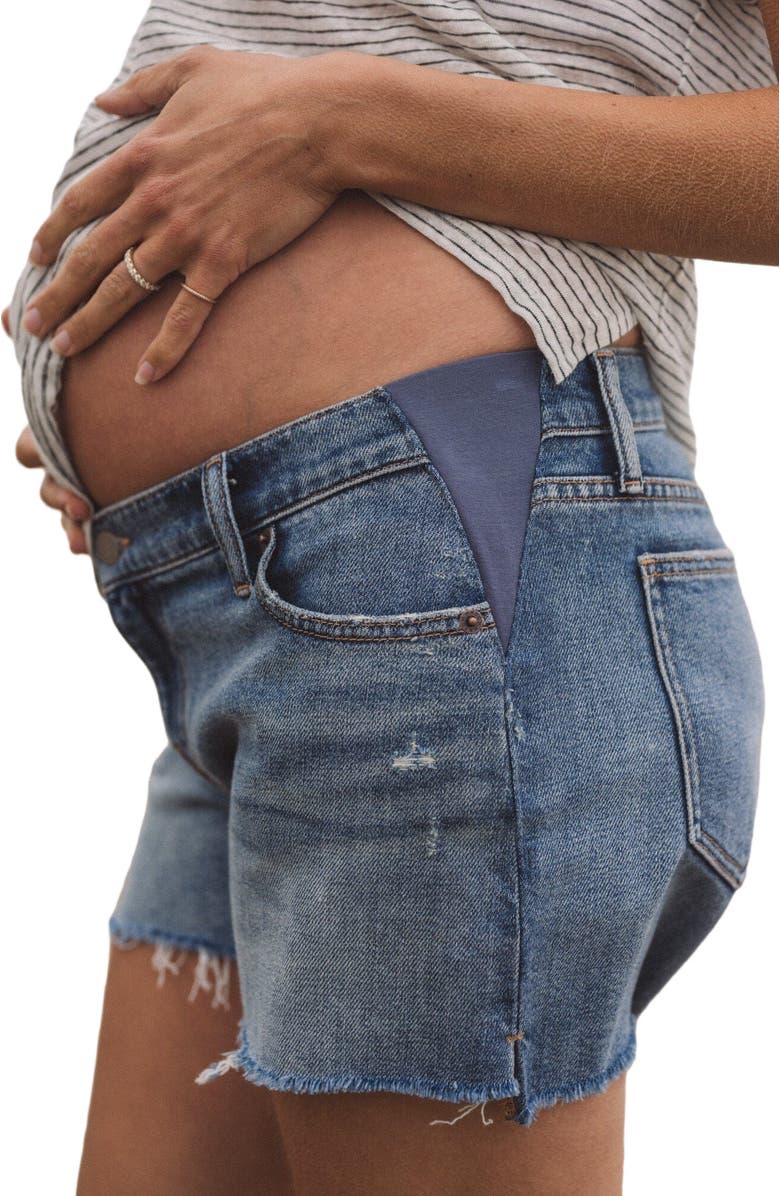 HATCH Collection The Cut Off Maternity Short, Alternate, color, Indigo