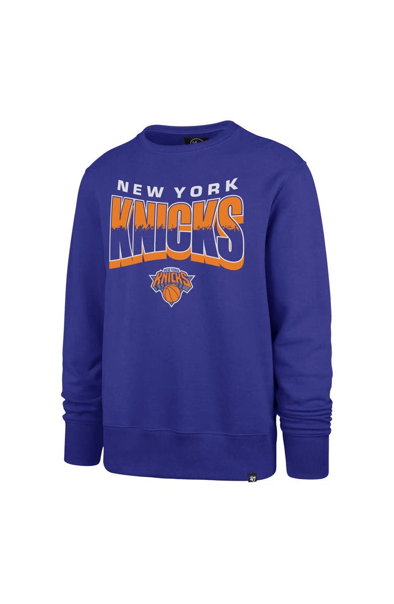 '47 Unisex '47  Blue New York Knicks Brush By Headline Crewneck Sweatshirt, Alternate, color, Blue