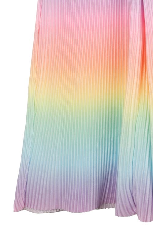 Rare Editions Kids' Rainbow Plissé Jumpsuit In Yellow
