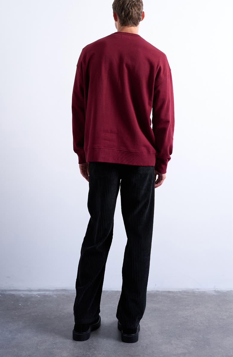 Topman Baggy Five-Pocket Wide Wale Corduroy Pants, Alternate, color, Black