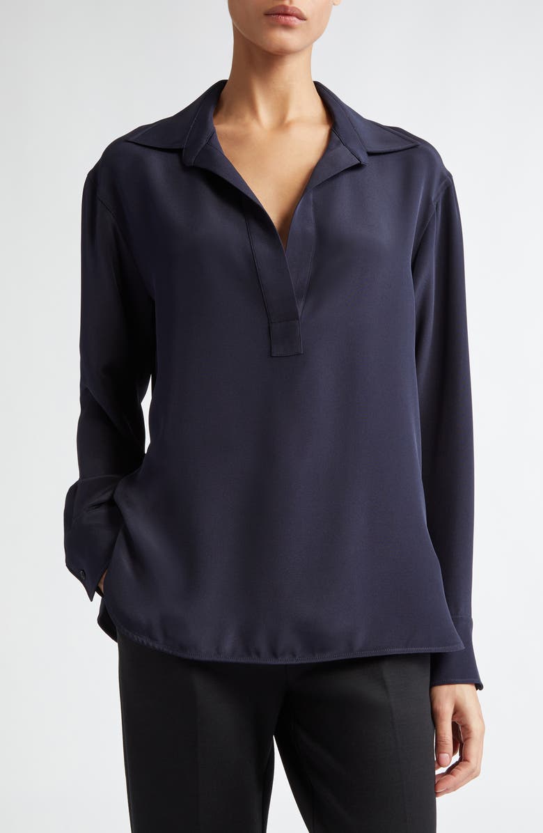Max Mara Zanzero Silk Crêpe de Chine Top, Main, color,