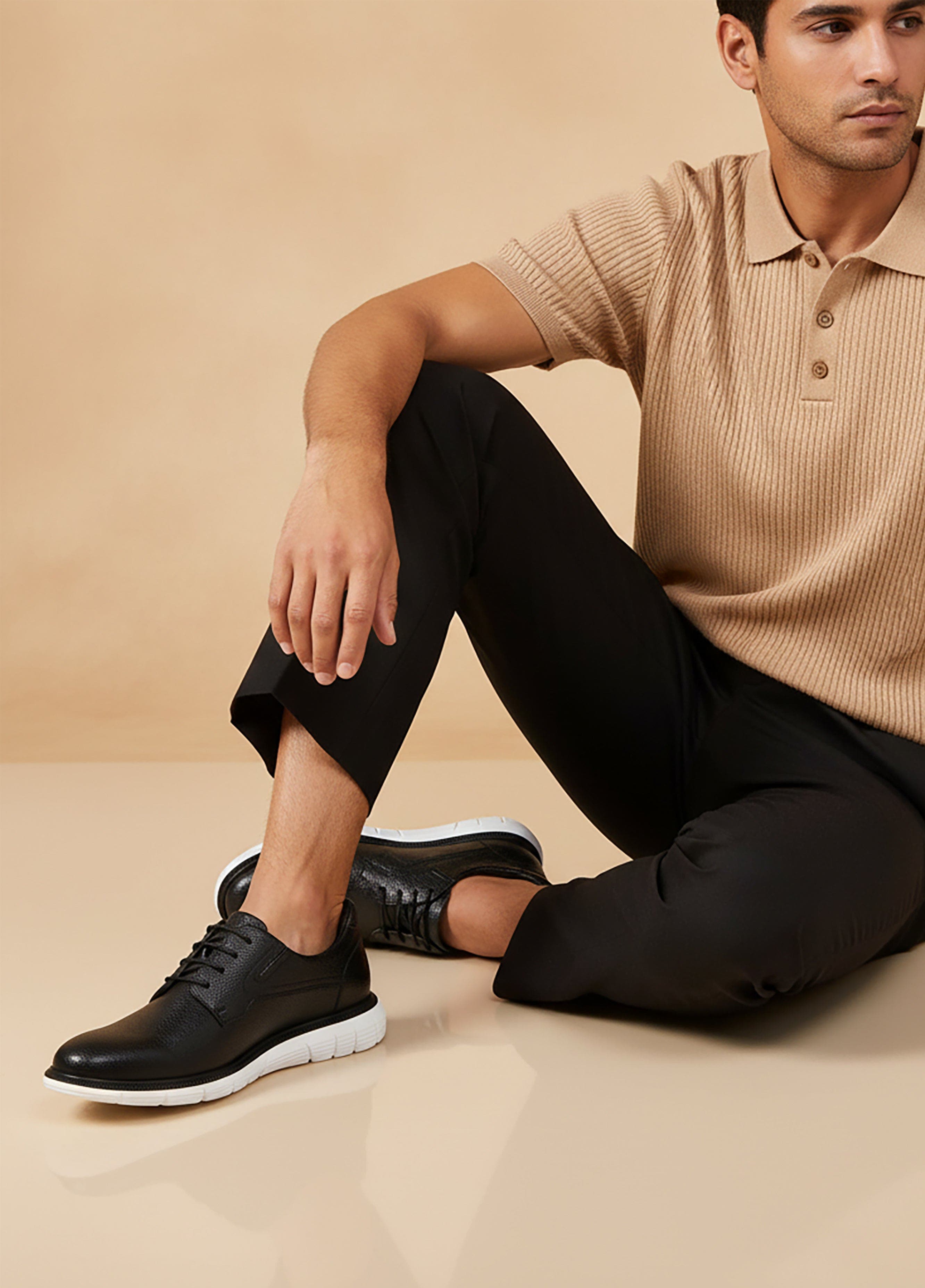 Marc Joseph New York Cloud Street Hands Free Technology Leather Plain Toe Casual Oxford, Alternate, color, Black Grainy Leather