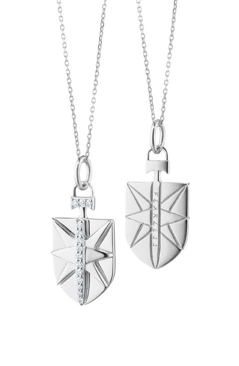 Mini Fearless Sterling Silver Pendant Necklace