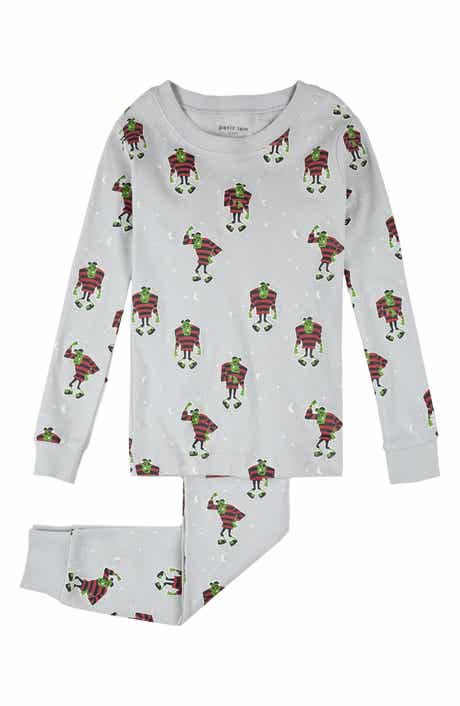 Petit Lem Kids' Frankenstein Glow in the Dark Fitted Two-Piece Organic Cotton Pajamas