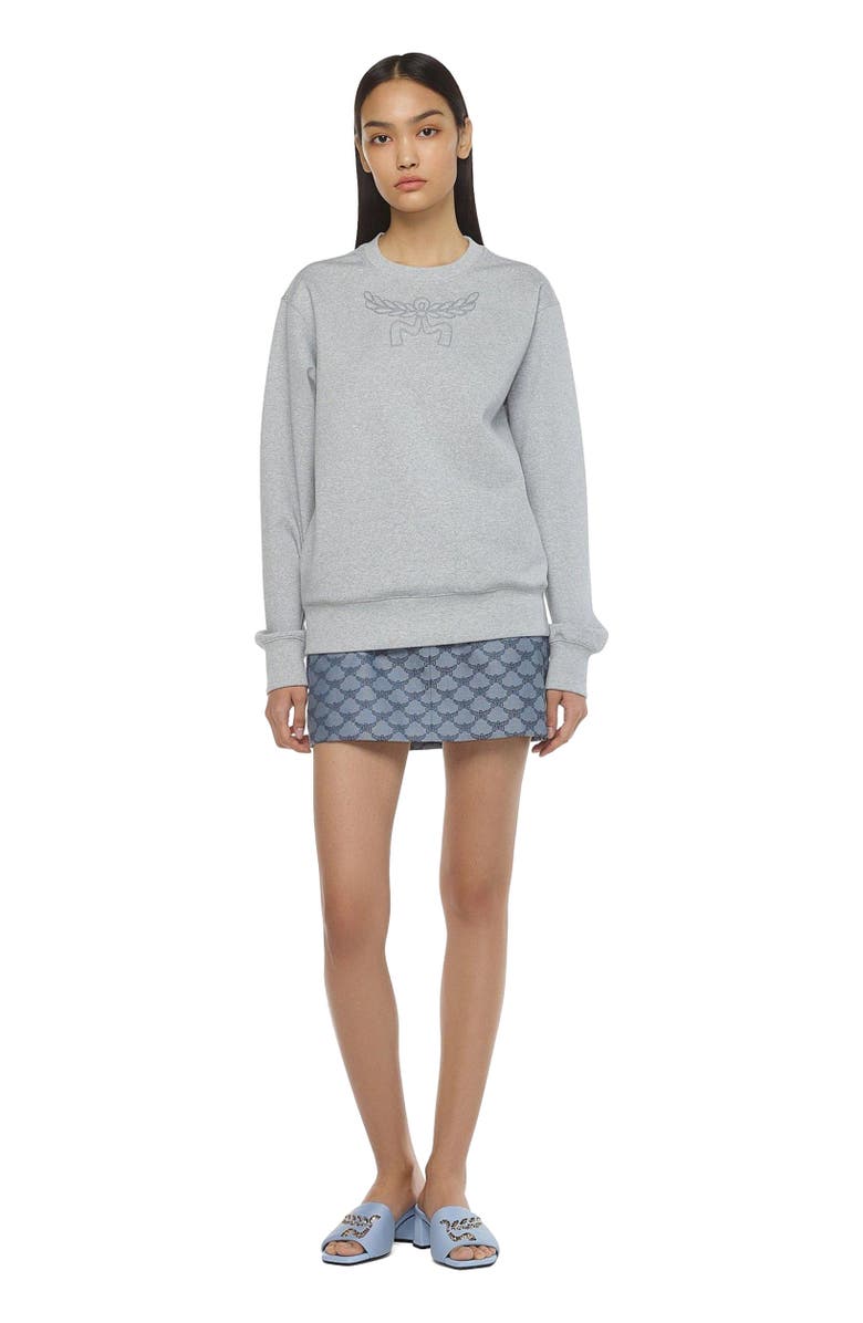 MCM Laurel Logo Ponte Sweatshirt, Main, color, 