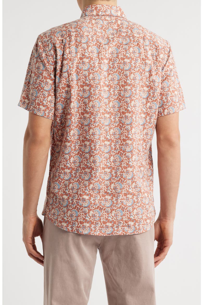 Breeze Short Sleeve Button-Down Shirt, Alternate, color, CLAY OCEANSIDE FLORAL